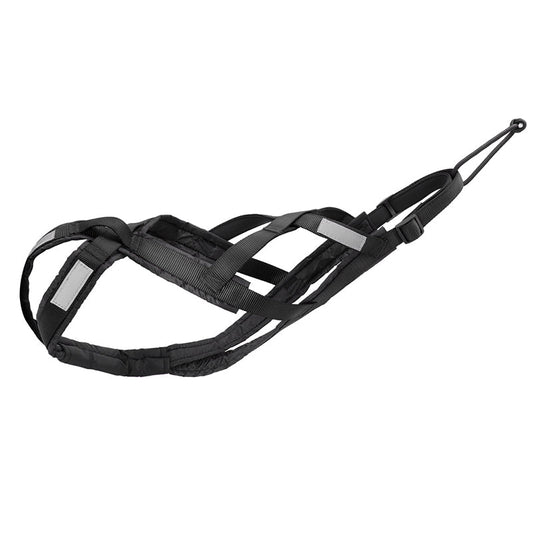 HKM-4084797 Dog Pull Cart Tow Rope with Adjustable Collar - Size M to 3XL in Crimson, Dark Black, and Delicate Yellow