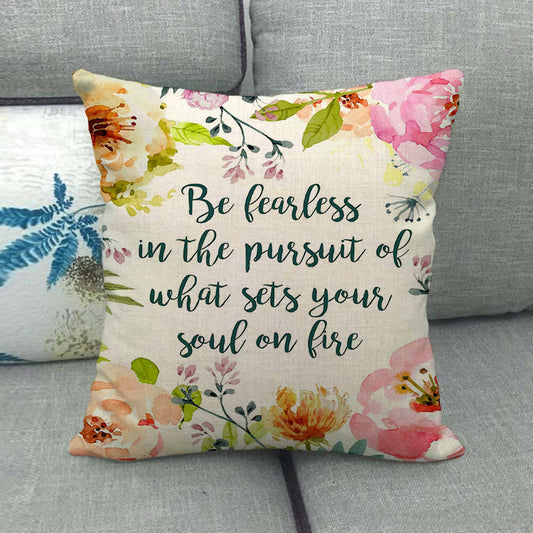 HKM-411411 Watercolor Rose Inspirational Linen Sofa Cushion Cover 45x45cm