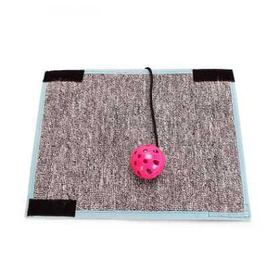 HKM-412435 Sisal and Loop Carpet Cat Scratching Post with Velcro Foot Pads for Furniture Protection