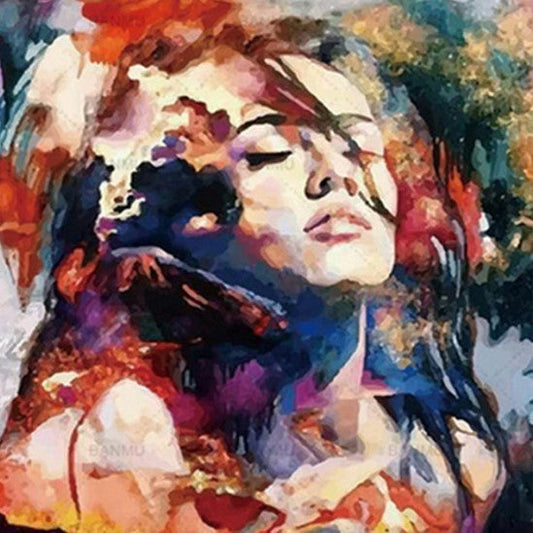 HKM-413203 Digital Oil Painting - Abstract Beauty and Women - Modern Frameless Art, 40X50CM
