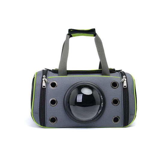 HKM-4174525 Portable Pet Space Capsule Carrier - Durable Oxford Fiber with Breathable Mesh for Cats and Small Dogs