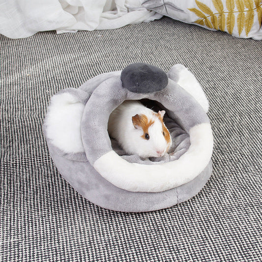 HKM-4183869 Cozy Flannel Pet Bed for Small Animals - Ideal for Guinea Pigs, Ferrets, Hamsters, and More