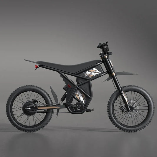 HKM-418579 60V Fat Tire Electric Mountain Bike with Dual Batteries, 3-Speed and Hydraulic Disc Brakes