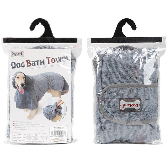 HKM-4193725 Cotton Terry Cloth Pet Bathrobe - Highly Absorbent Dog Towel for All Breeds