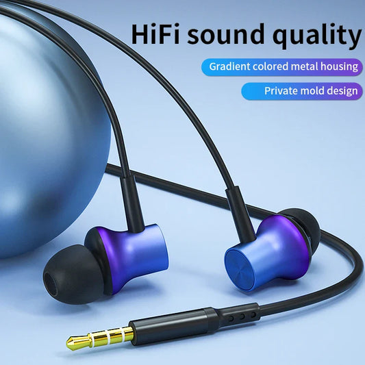 HKM-420179 Metal Wired 3.5mm In-Ear Earbuds for Mobile Phones and Devices