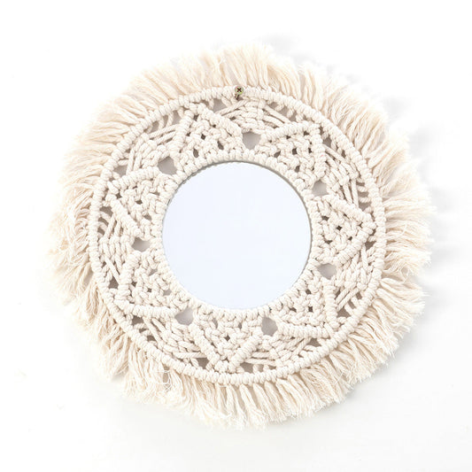 HKM-420883 European Style Circular Makeup Mirror Tapestry for Home Decoration - 35cm Diameter