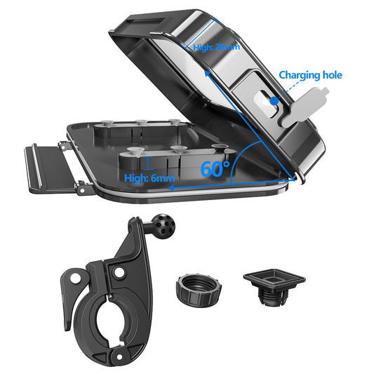 HKM-422035 Waterproof Mobile Phone Holder for Bicycles and Motorcycles, Rearview Mirror Attachment