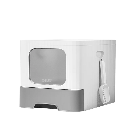 HKM-422995 Extra Large Foldable Enclosed Cat Litter Box for Cats – Convenient and Space-Saving Design