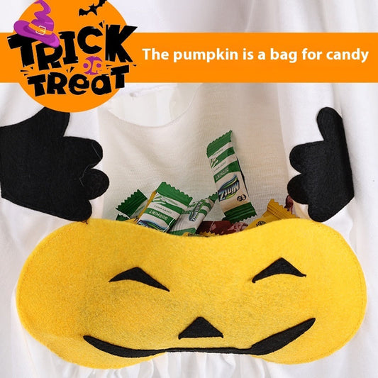HKM-4238397 Funny Ghost Pumpkin Costume for Dogs ¨C Casual Pet Clothing in White, Sizes S, M, L