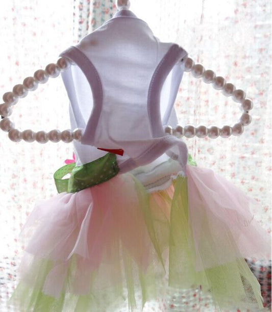 HKM-4241981 Spring and Summer Cotton Princess Skirt for Female Teddy Dogs