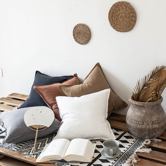 HKM-426067 Japanese Linen Cotton Cushion with PP Cotton Filling