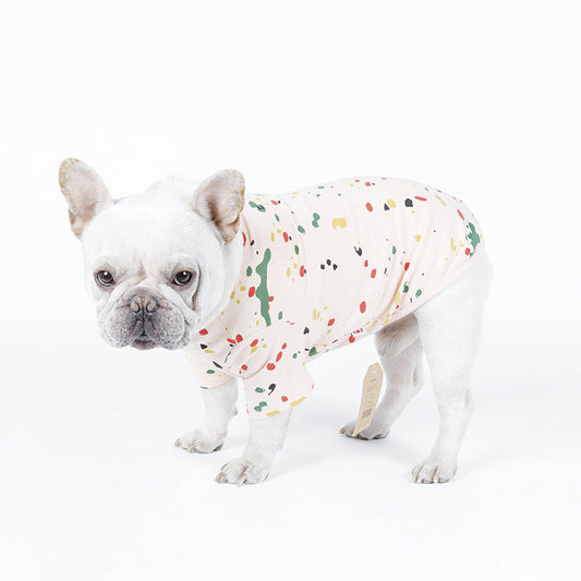 HKM-4261437 Casual Cotton T-shirt for Dogs in Spray Paint Graffiti Design ¨C Available in Multiple Sizes
