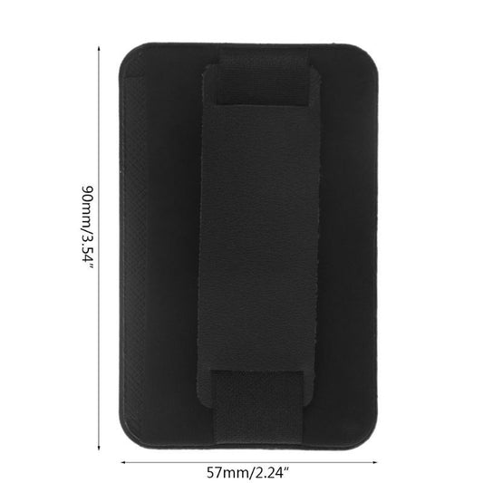 HKM-427795 Lycra Mobile Phone Back Sticker Card Holder – Imitation Leather, 58x92mm, Plain Design