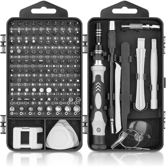 HKM-428115 Precision Mini Screwdriver Set with 118 Magnetic Bits - Multi-Function Stainless Steel Repair Tool