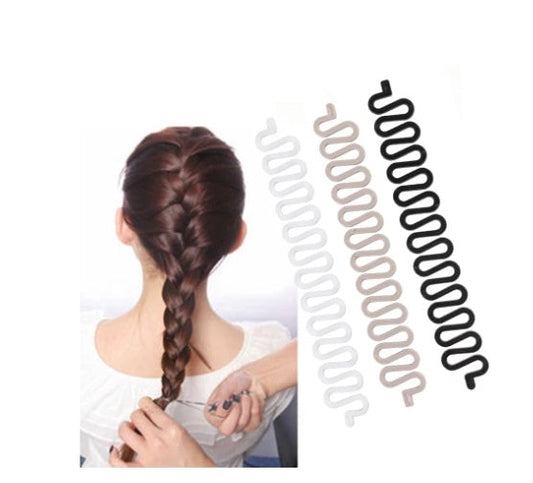 HKM-428819 Fishbone Wave Braider for Ethnic and Women's Hairstyles - Black and Brown Colors