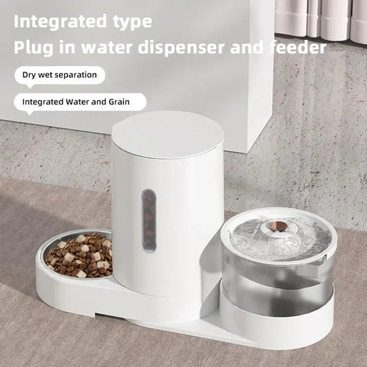HKM-430995 Automatic Pet Feeder and Water Dispenser with Dry Wet Separation for Dogs and Cats