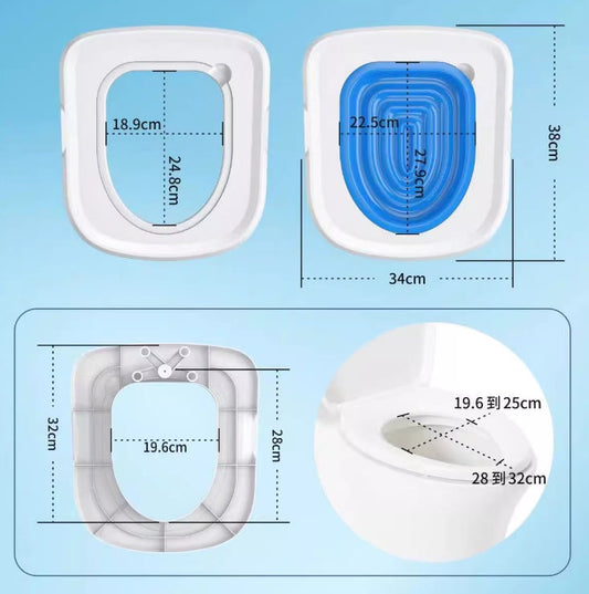 HKM-4312381 Reusable Cat Toilet Training Kit with Litter Mat, Connected Inner Ring Design for Easy Use