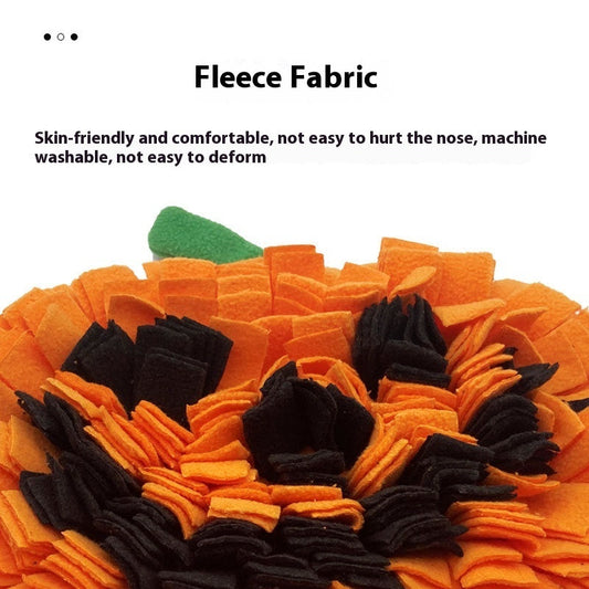 HKM-4316733 Pet Smell Training Mat - Pumpkin Design Woollen Pad for Slow Feeding and Anti-Choke