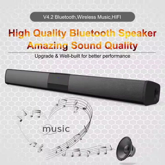 HKM-434835 Wireless Home Theater Sound Bar with FM, Bluetooth V5.0, and Multiple Connection Options