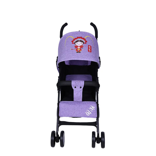 HKM-436179 Lightweight 2-in-1 Foldable Linen Baby Stroller with Safety Features and Soft Seat for 0-36 Months