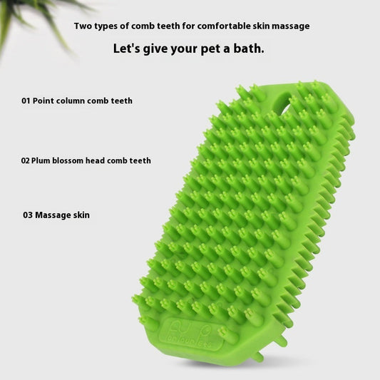 HKM-4370493 Pet Bath Massage Comb for Dogs - TPR Dual Use Hair Removal Brush in Multiple Colors