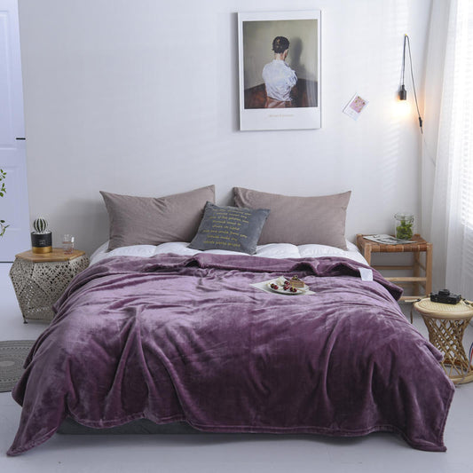 HKM-437139 Solid Color Flannel Blanket for All Seasons - Available in Multiple Sizes and Colors