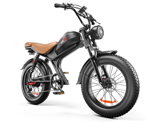 HKM-437459 Electric Fat Tire Bike with 7-Speed Gears, Integrated Battery, and Disc Brakes - 750W Rear Hub Motor, 48V C93 Model