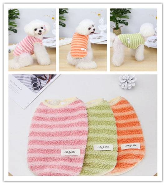 HKM-4400061 Cozy Cotton Fleece Vest for Dogs - Available in Pink, Yellow, Orange, Sizes S to XXL