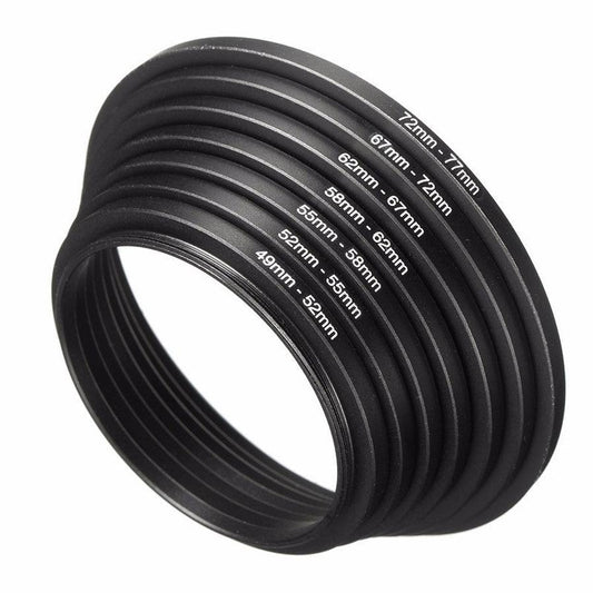 HKM-441427 Metal Lens Adapter Filter Set for Camera Accessories, Includes Step-Up Rings 49mm to 77mm