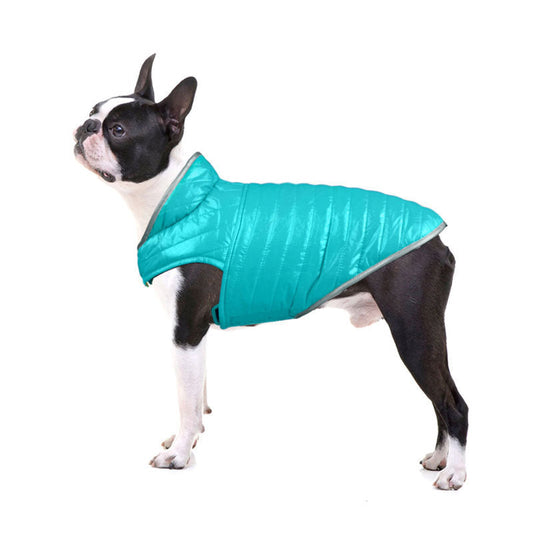 HKM-4417597 Double-Sided Cotton Coat for Dogs - Light Down Vest in Red, Orange, Pink, and Blue