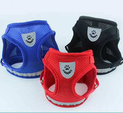 HKM-4439485 Reflective Mesh Dog Harness and Leash Set in Multiple Colors - Comfortable and Breathable Design, Sizes S to XL