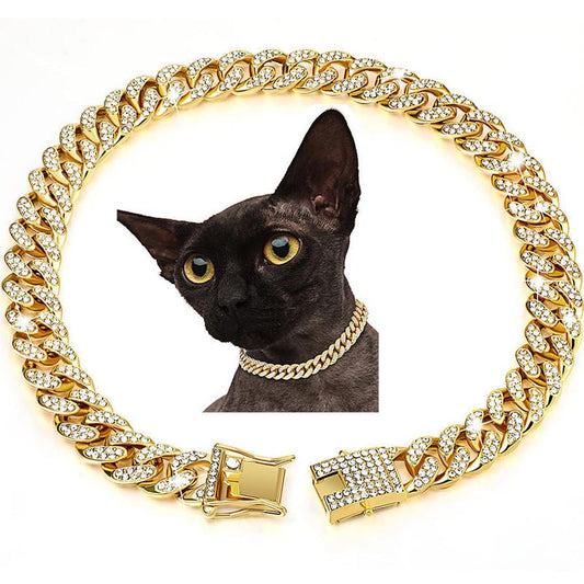 HKM-444435 Diamond Hip Hop Style Dog Collar Necklace in Gold, Silver, & Rose Gold - Multiple Sizes Available