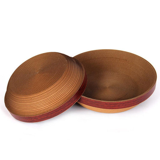 HKM-445203 Crimson Cat Scratchpad, 35 x 35 x 9.5 cm, Perfect for Feline Play and Scratching