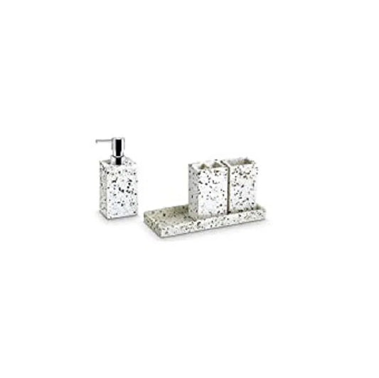 HKM-448915 Resin Bathroom Accessory Set - Elegant Hotel Quality Decor, Made in India
