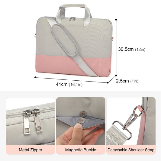 HKM-451347 Women's Laptop Bag for 15.6 Inch Laptop - Stylish Computer Briefcase with 4 Compartments for Work and Travel