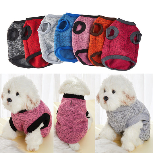 HKM-4517053 Warm Fleece-Lined Dog Vest Pullover in Multiple Colors and Sizes