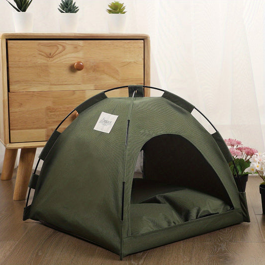 HKM-4530237 Cozy Portable Cat Tent Bed with Removable Non-Slip Soft Pad for Cats and Small Dogs