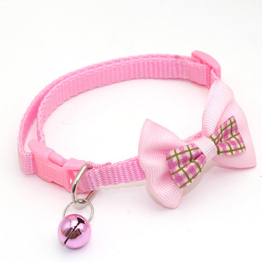 HKM-4534717 Plaid Bow Collar for Cats ¨C Casual Style, Universal Fit, Durable Polypropylene Material