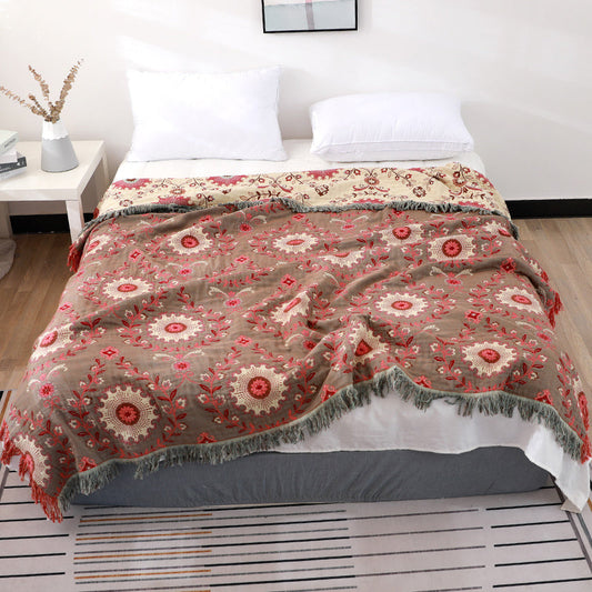 HKM-454419 Cooling Cotton Summer Blanket - Multi-Color Options, Various Sizes