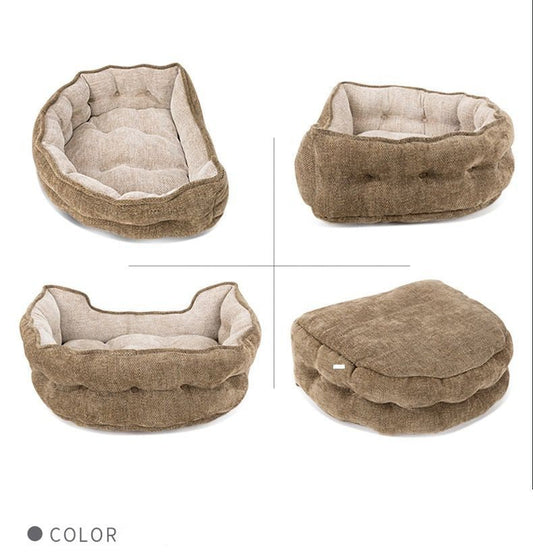 HKM-4565565 Four Seasons Bite Resistant Breathable Pet Nest for Cats and Dogs - Eco-Friendly Silk Wool, Available in Multiple Sizes and Colors