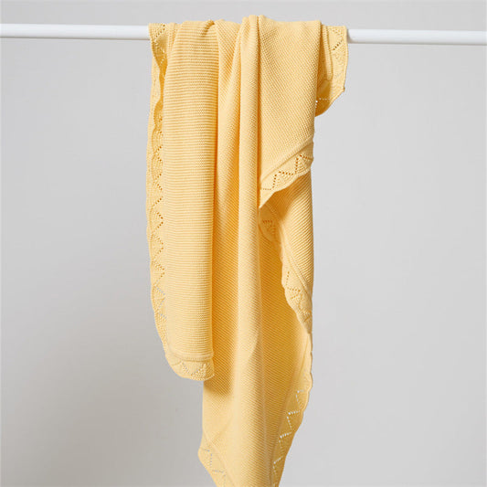 HKM-457555 Solid Color Cotton Knitted Blanket for Kids, 80x100CM, Available in Multiple Colors