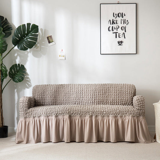HKM-460755 Universal Elastic Woven Popcorn Sofa Cover for Single, Double, and Triple Sofas