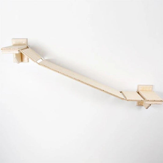 HKM-4608189 Wall-Mounted Wooden Cat Suspension Bridge Pet Stairs - 100x19CM Plywood Design