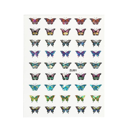 HKM-462483 Holographic Butterfly Nail Art Stickers for Creative Manicure Designs
