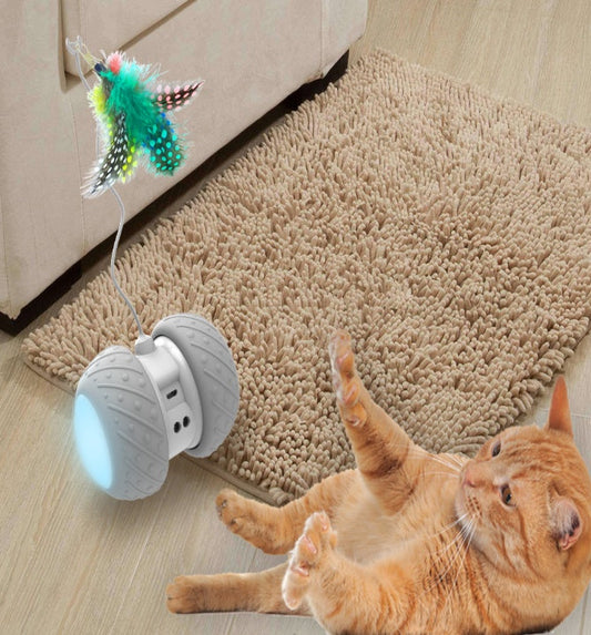 HKM-4643389 Rechargeable Automatic Cat Toy with LED Lights and Independent Dual-Motor Drive