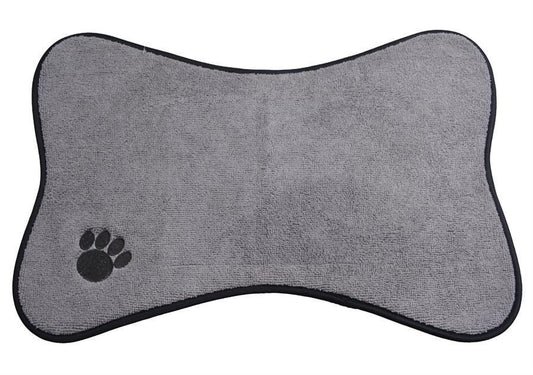 HKM-465811 Non-Slip Microfiber Pet Bowl Mat - Washable & Removable for Cats and Dogs