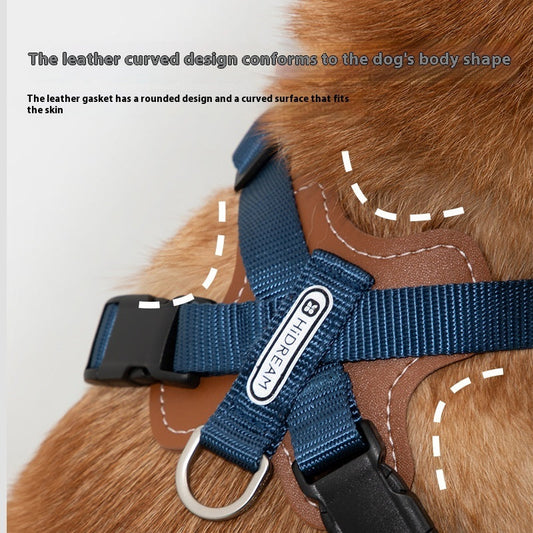 HKM-4674621 Pet Puppy Chest and Back Harness with Rope for Corgis and Shiba Inus - Assorted Colors