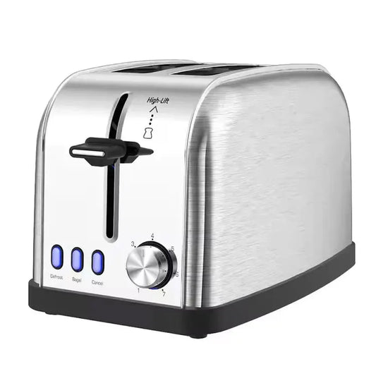 HKM-468499 Stainless Steel Digital Retro Toaster - 2 Slice, 950W Power, CE/ETL Certified