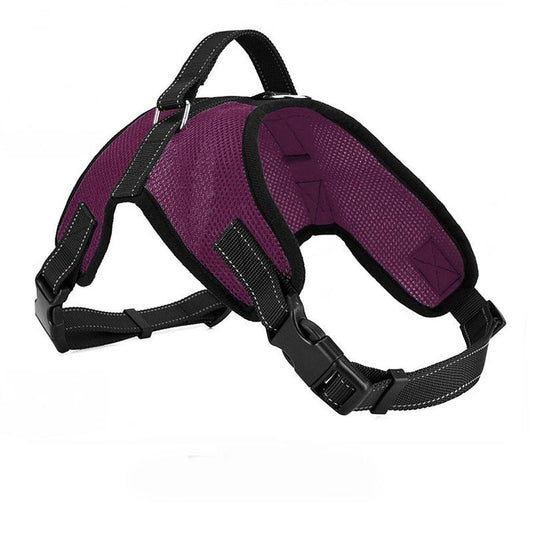 HKM-468627 Breathable Mesh Dog Chest Harness with Leash - Sizes S to XL, Various Colors Available