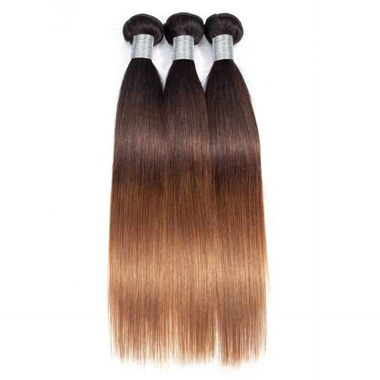 HKM-469331 Medium Long Real Hair Weave for All Skin Tones and Face Shapes, Heat Dyeable